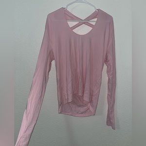 Pink under armor workout shirt